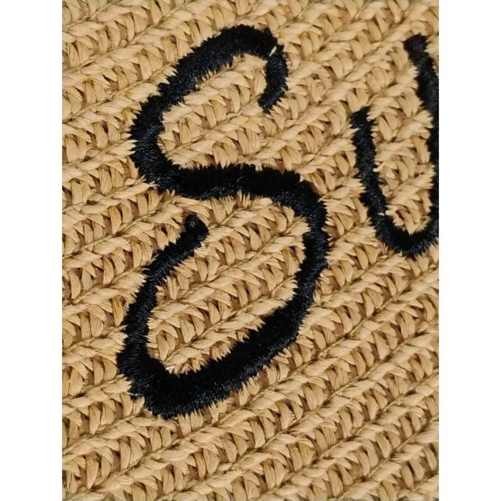 Florida Sun Hat Embroidered Tan and Black